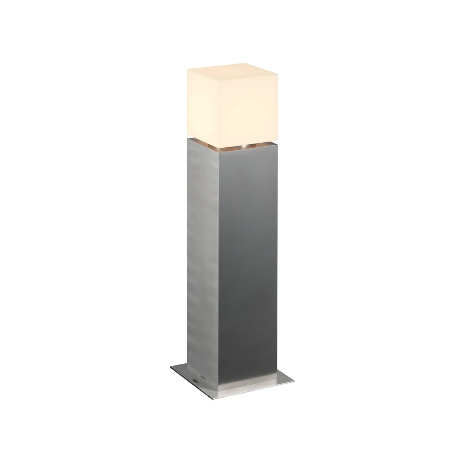 SLV Lámpara sobremuro Square Pole, altura 60 cm, gris, acero inoxidable
