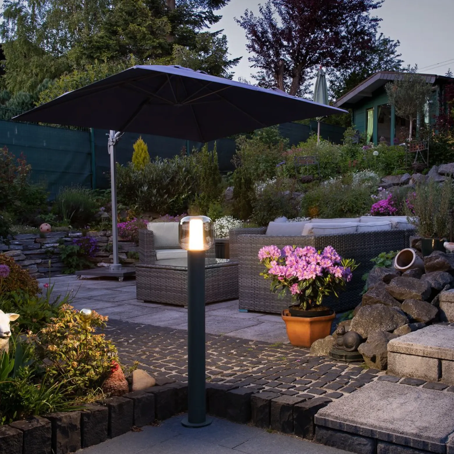 SLV Ovalisk Bolardo luminoso LED CCT, altura 100 cm