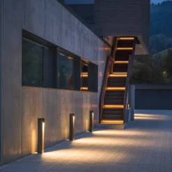 SLV Quad Pole Bolardo luminoso LED, antracita, aluminio, altura 90 cm