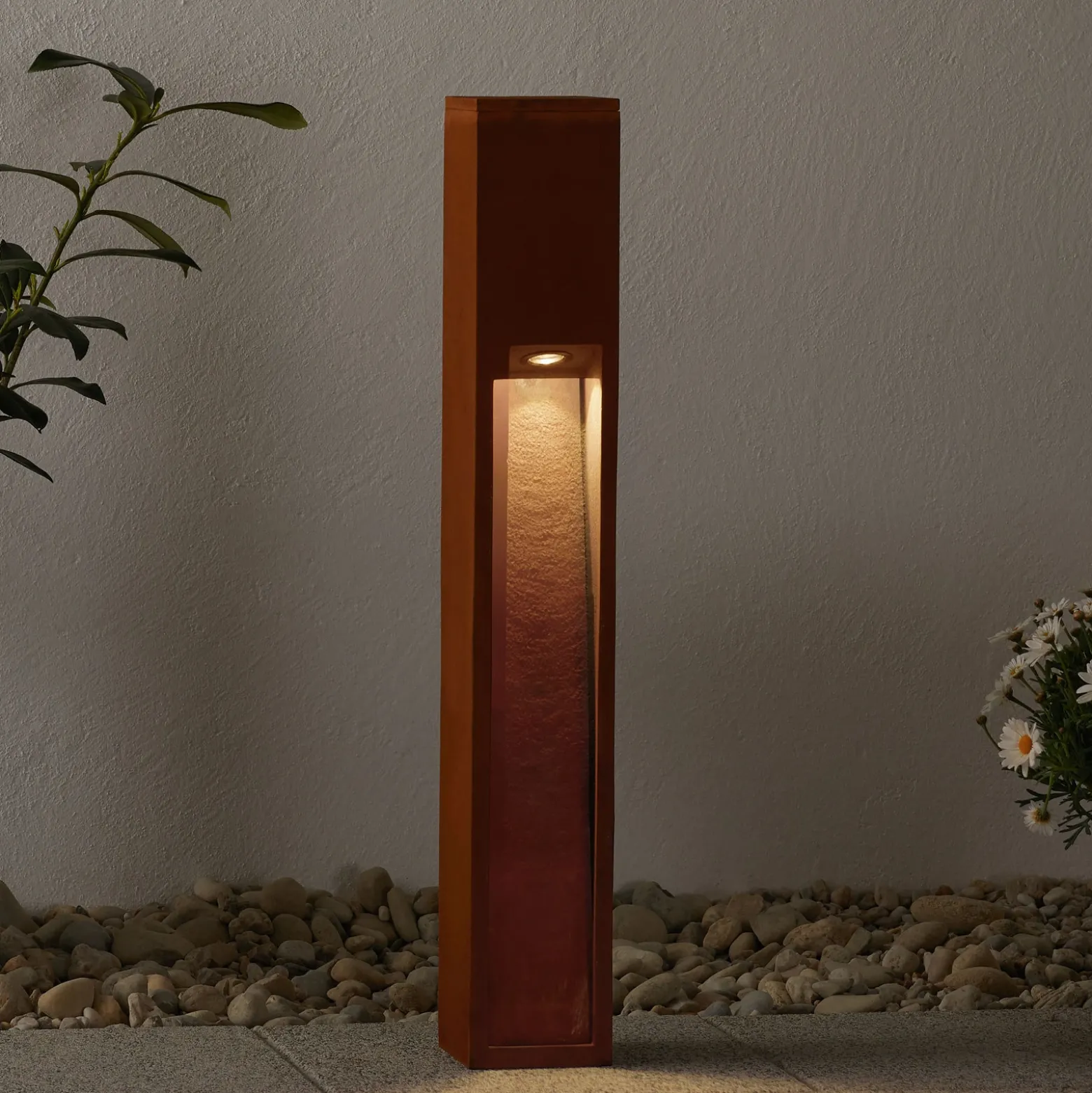 SLV Rusty Slot 80 luz de zócalo marrón óxido