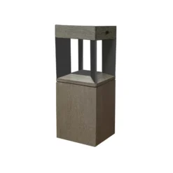 Sobremuro solar LED Teckalu sensor teak/negro