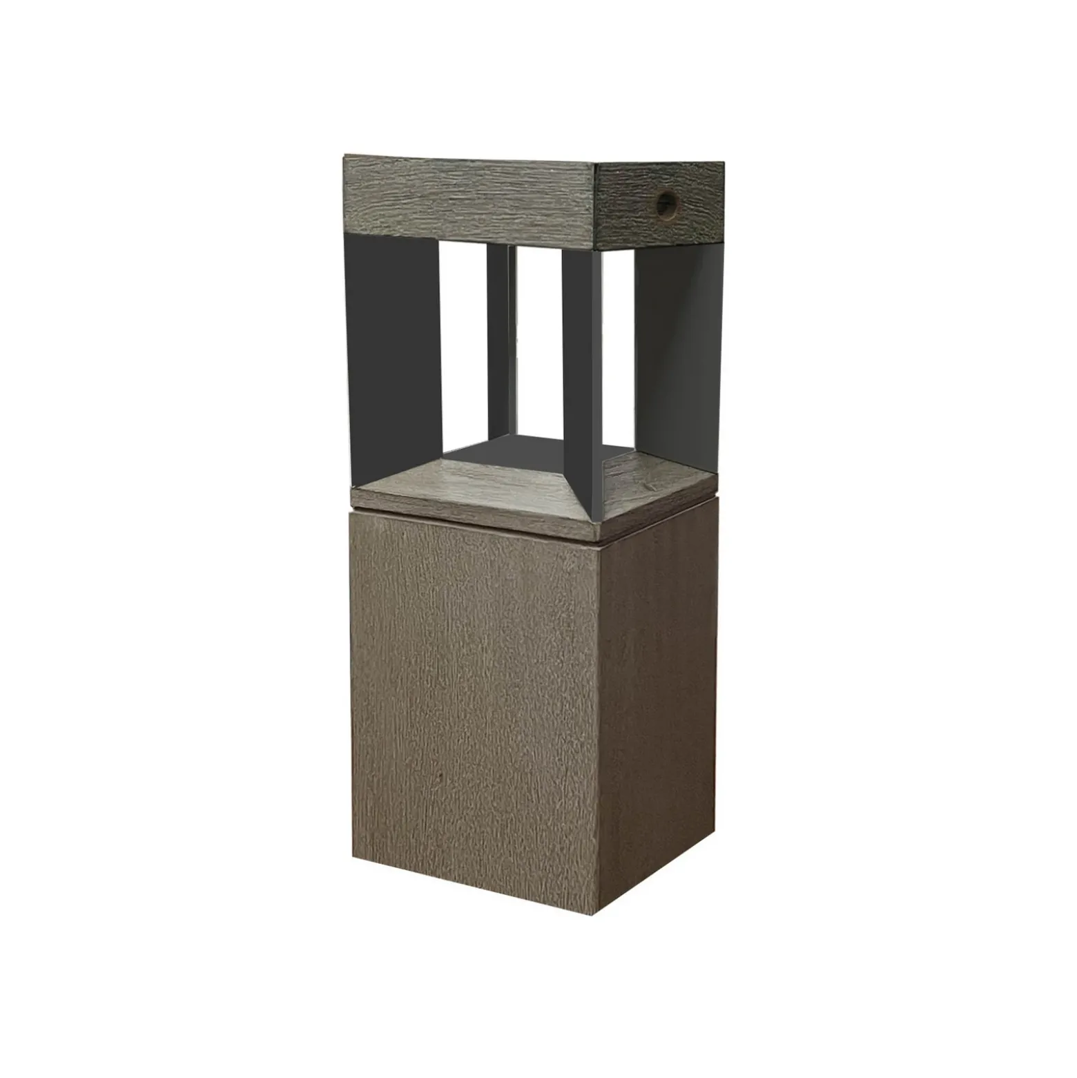 Sobremuro solar LED Teckalu sensor teak/negro