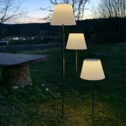 Solini lámpara LED con pica, blanca/plateada, altura 90 cm