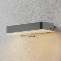STEINEL Aplique de pared LED XSolar SOL-O S, plata, sensor