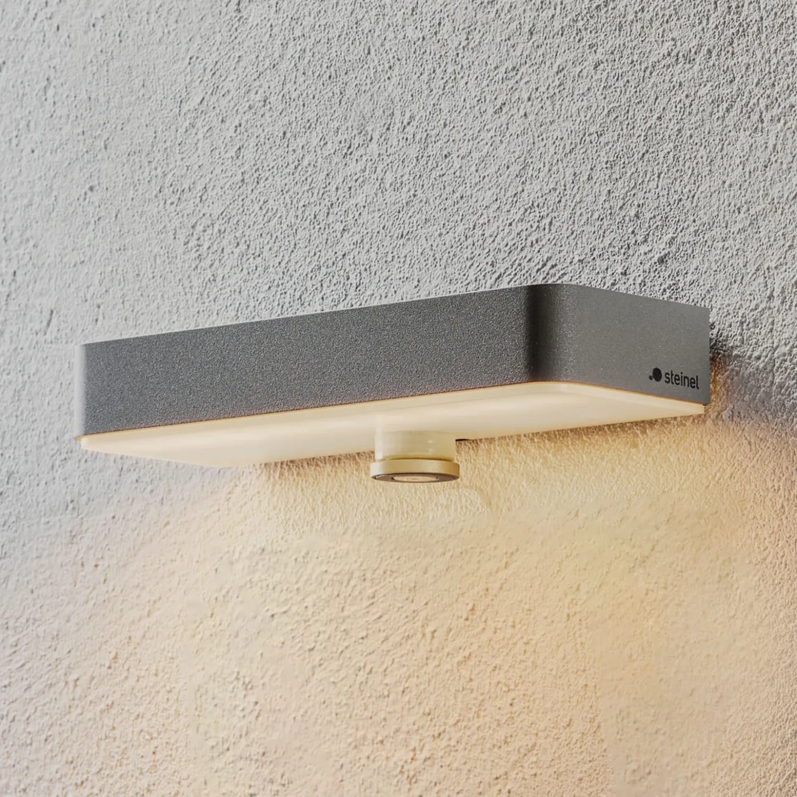 STEINEL Aplique de pared LED XSolar SOL-O S, plata, sensor