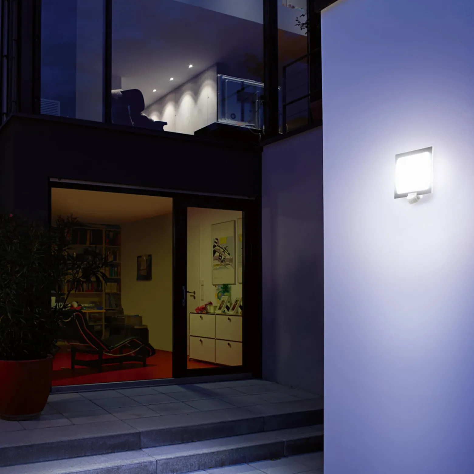 STEINEL L 20 S Aplique de exterior con sensor, acero inoxidable