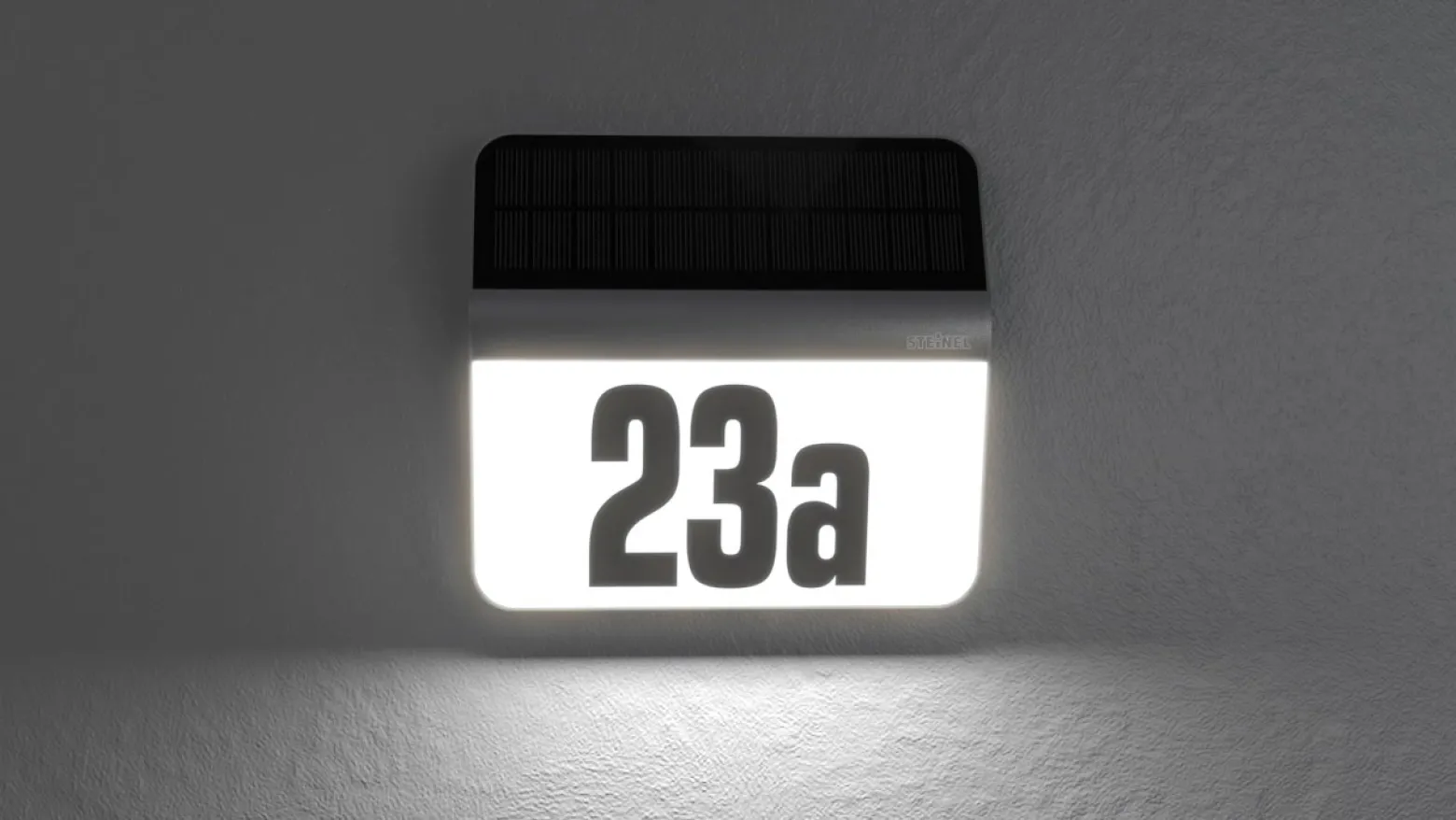 STEINEL XSolar LH-N Lámpara LED para números de casa, acero inoxidable