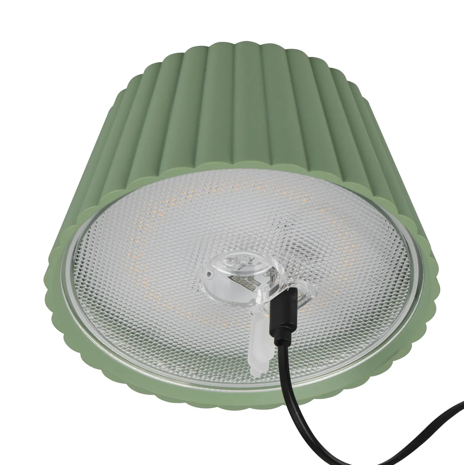 Suárez lámpara de mesa LED recargable, verde, altura 39 cm, metal