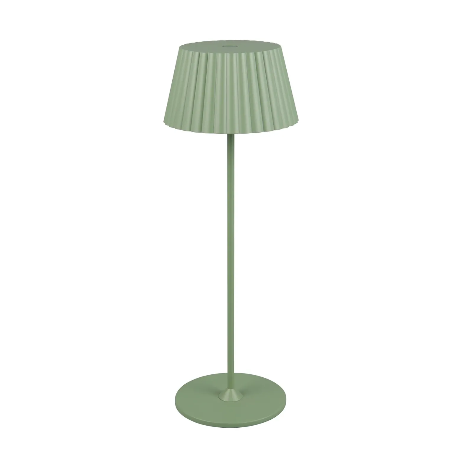 Suárez lámpara de mesa LED recargable, verde, altura 39 cm, metal