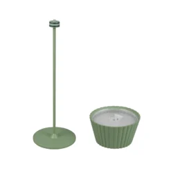 Suárez lámpara de mesa LED recargable, verde, altura 39 cm, metal