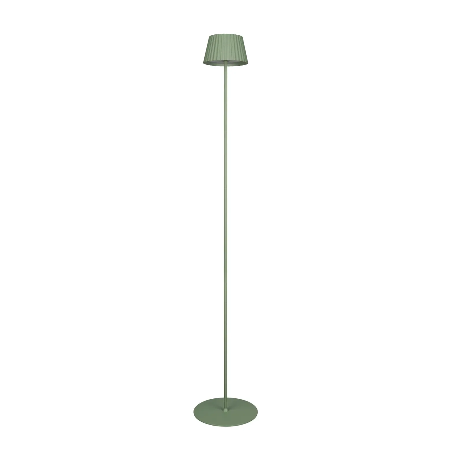 Suárez lámpara de pie LED recargable, verde, altura 123 cm, metal