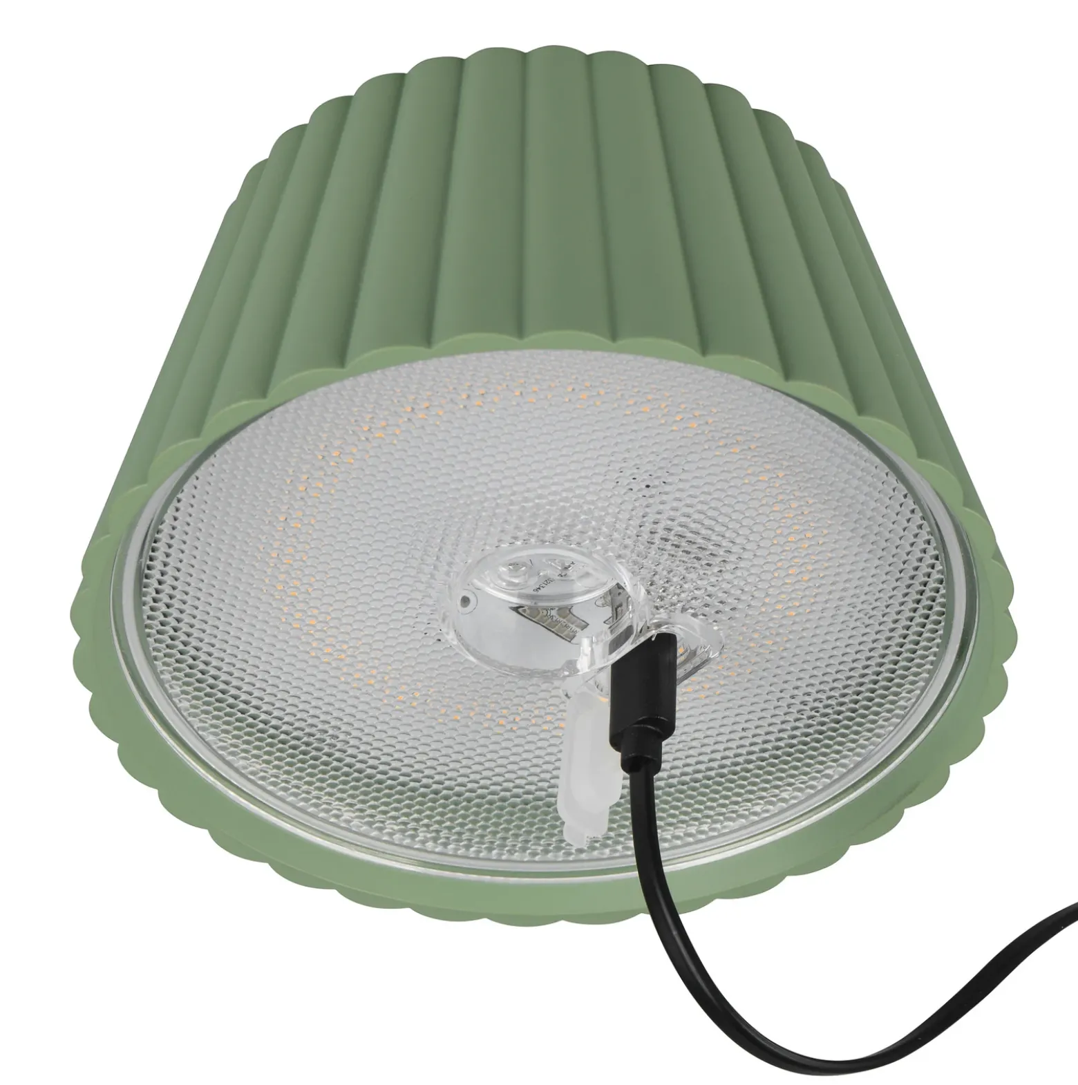 Suárez lámpara de pie LED recargable, verde, altura 123 cm, metal