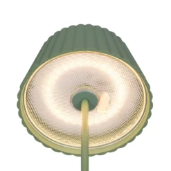 Suárez lámpara de pie LED recargable, verde, altura 123 cm, metal