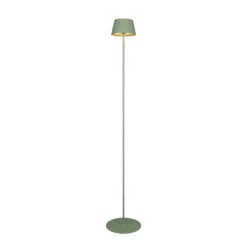 Suárez lámpara de pie LED recargable, verde, altura 123 cm, metal