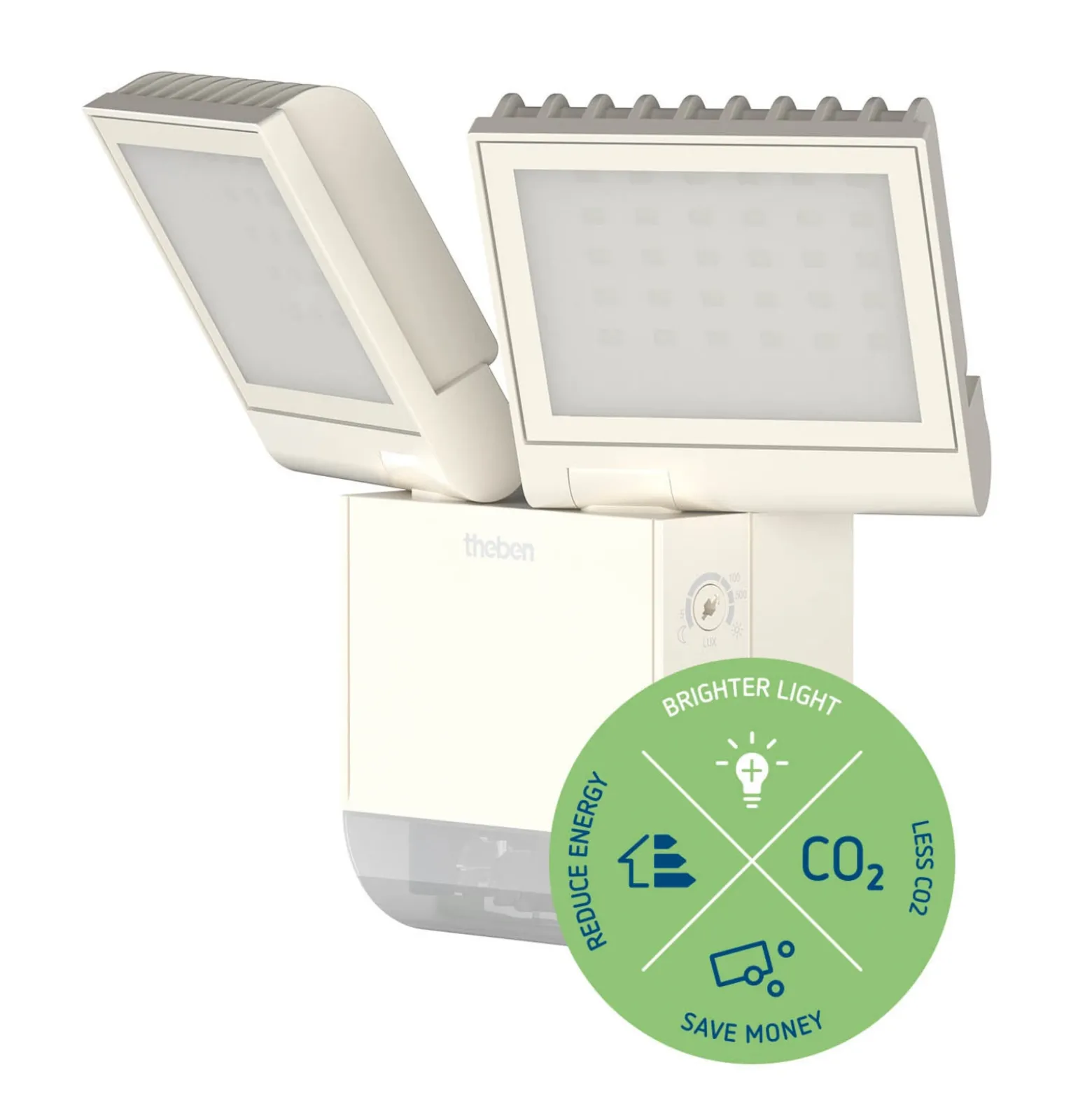 Theben Aplique LED para exterior theLeda S17-100, blanco, sensor