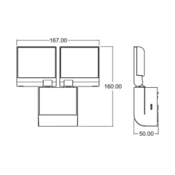 Theben Aplique LED para exterior theLeda S17-100, blanco, sensor