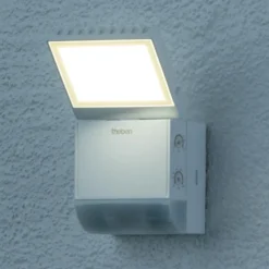 Theben Aplique LED para exterior theLeda S8-100, blanco, sensor