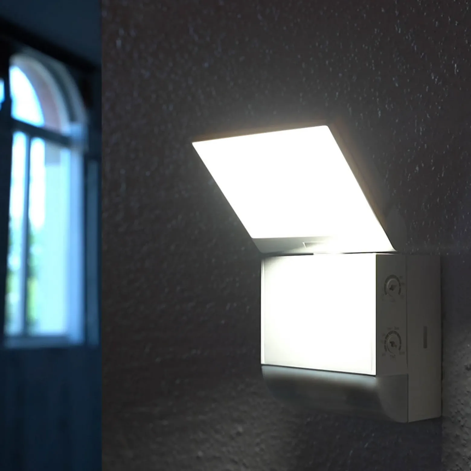 Theben Aplique LED para exterior theLeda S8-100, blanco, sensor