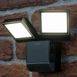 Theben Aplique LED para exterior theLeda S17-100, negro Sensor