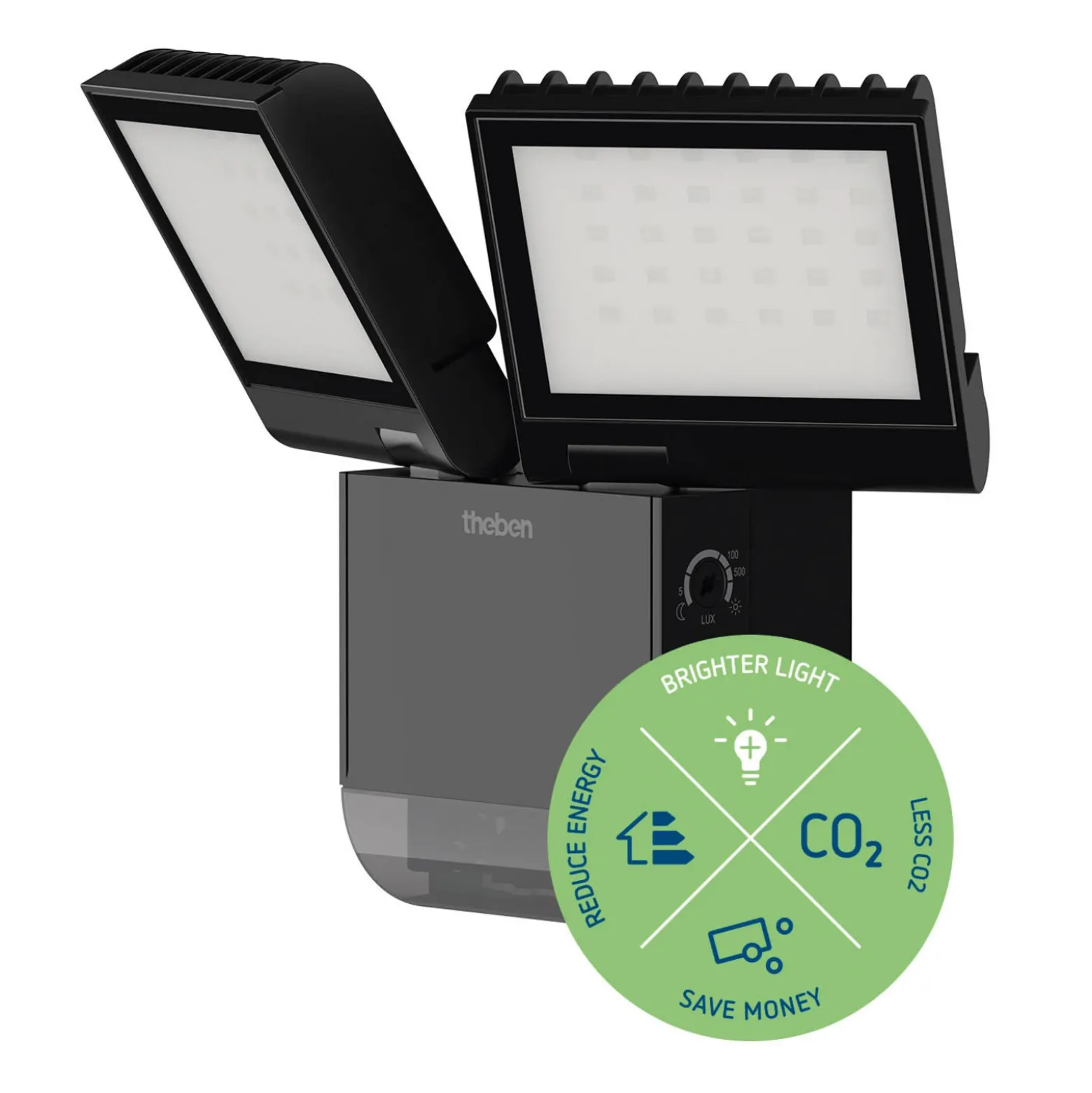 Theben Aplique LED para exterior theLeda S17-100, negro Sensor