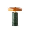 Trip LED lámpara de mesa recargable, verde / naranja, mármol, vidrio, IP44