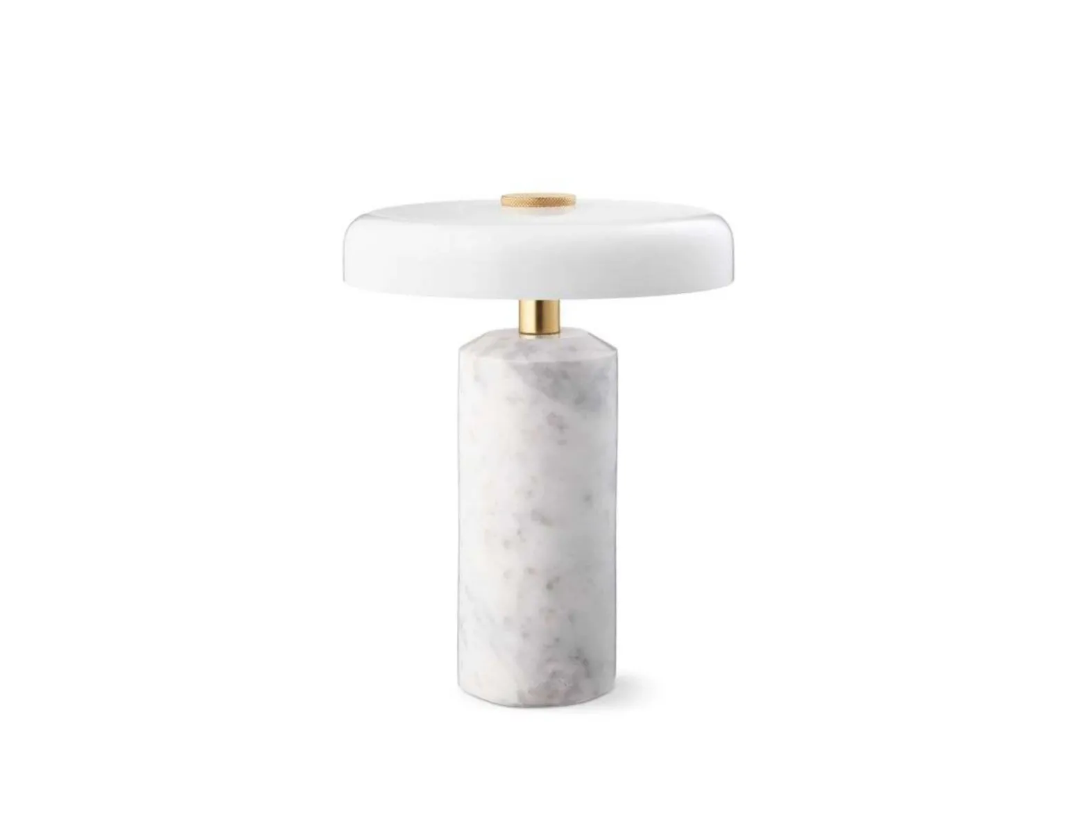 Trip LED lámpara de mesa recargable, blanco / blanco, mármol, vidrio, IP44
