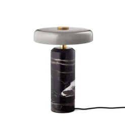 Trip LED lámpara de mesa recargable, gris / gris, mármol, vidrio, IP44
