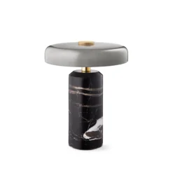 Trip LED lámpara de mesa recargable, gris / gris, mármol, vidrio, IP44
