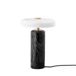 Trip LED lámpara de mesa recargable, gris / blanco, mármol, vidrio, IP44