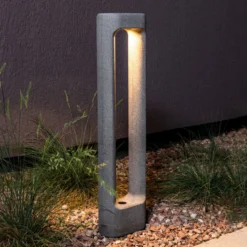 Tótem luminoso LED, gris, hormigón, altura 61,1 cm